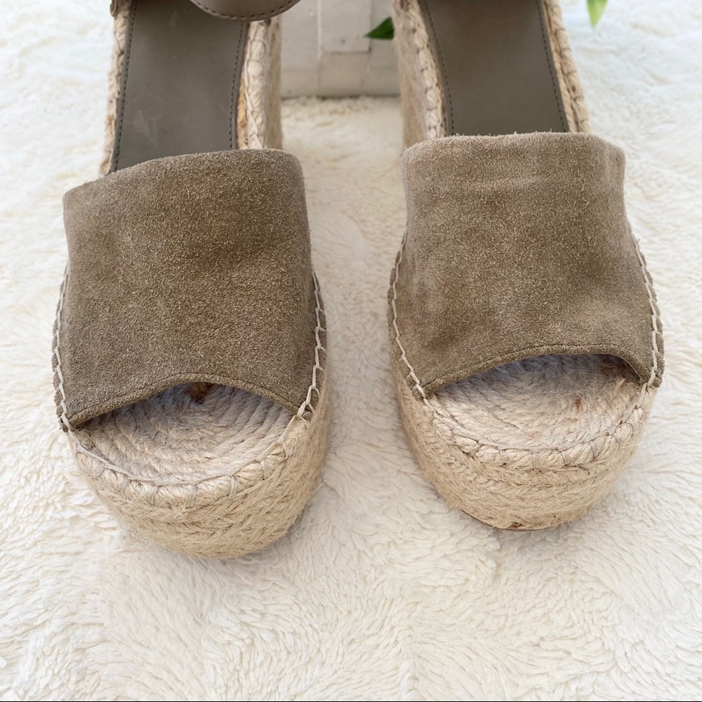 Marc Fisher Alida brown green espadrille wedge 10 - Picture 6 of 12